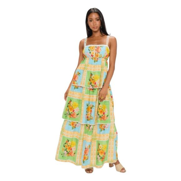 Show Me Your‎ Mumu Peyton Midi Dress Country Bouquet XXL - Picture 1 of 9